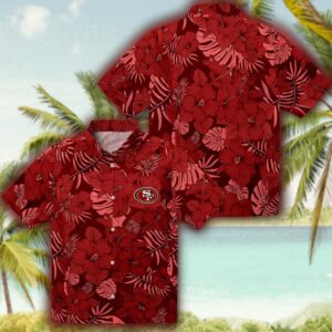 49ers Red Hawaiian Shirt San Francisco Jungle Vibes Design 3