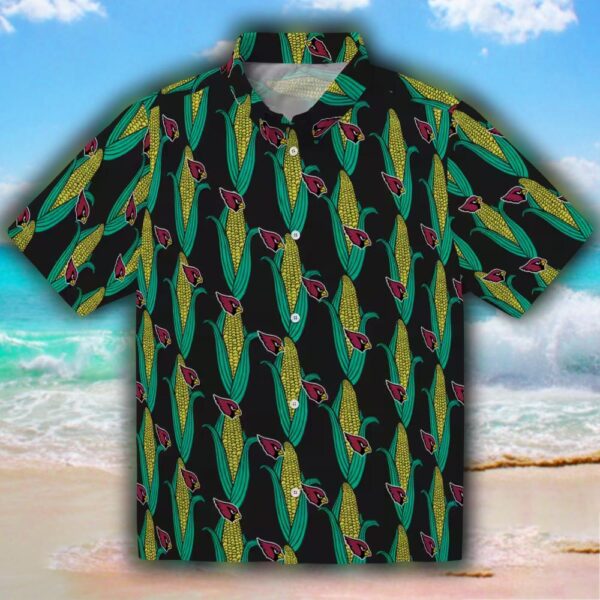 Arizona Cardinals Hawaiian Shirt Black Green Corn Motifs Design 1
