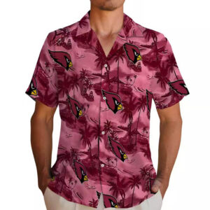 Arizona Cardinals Hawaiian Shirt Coastal Palms Red Design 2