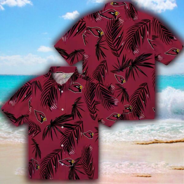 Arizona Cardinals Hawaiian Shirt Palm Leaf Red Fan Apparel 3