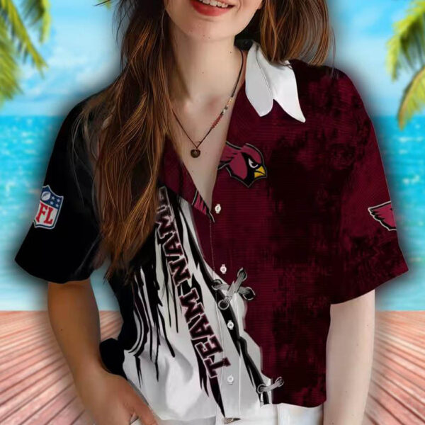 Arizona Cardinals Red White Hawaiian Shirt Custom Design 4