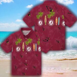 Arizona Cardinals Surfboard Shirt Palm Red Hawaiian Design 3