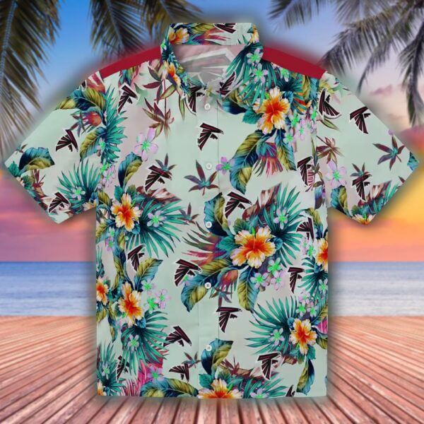 Atlanta Falcons Green Hawaiian Shirt Tropical Foliage Design 1