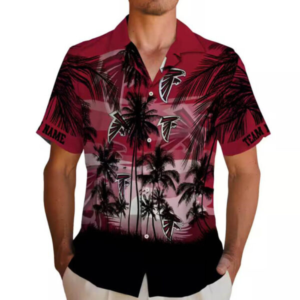 Atlanta Falcons Hawaiian Shirt Red Black Sunset Design 2