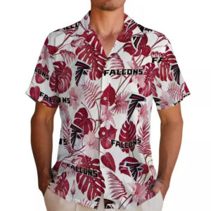 Atlanta Falcons Tropical Hawaiian Shirt Red White Design 2