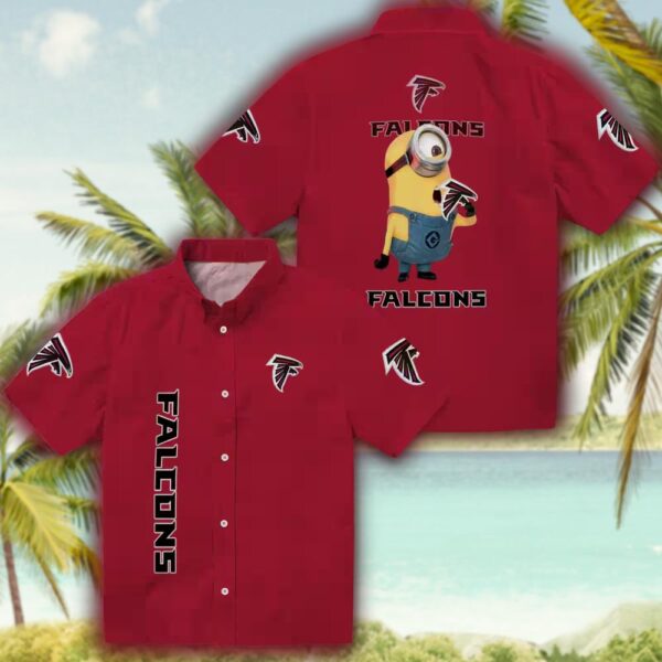 Stuart Minion Atlanta Falcons Red Hawaiian Shirt for Fans 3