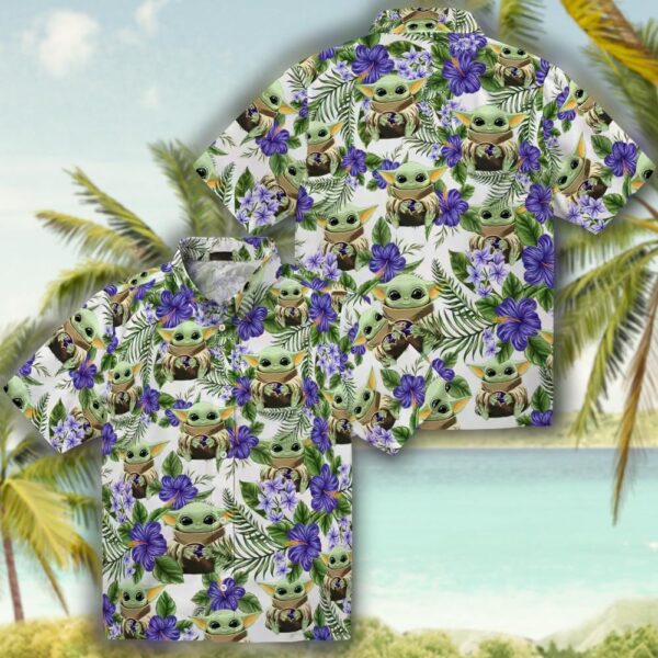 Baltimore Ravens Green Yoda Tropical Hawaiian Shirt for Fans 3