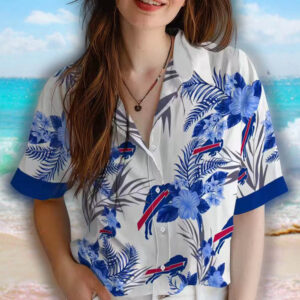 Buffalo Bills Patriotic Hibiscus Hawaiian Shirt Blue White Design 4