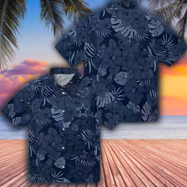 Dallas Cowboys Hawaiian Shirt Blue Jungle Vibes Design 3