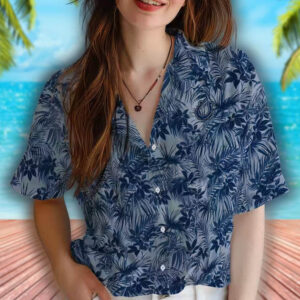 Indianapolis Colts Leaf Pattern Blue Hawaiian Shirt Football Fan Gift 4
