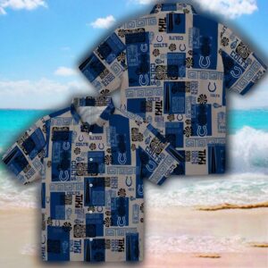 Indianapolis Colts Tribal Hawaiian Shirt in Blue Design 3