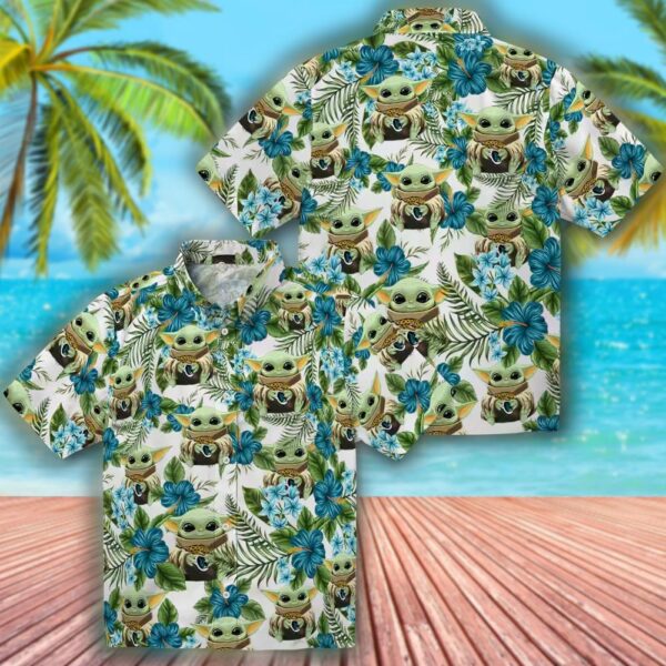 Jacksonville Jaguars Hawaiian Shirt Tropical Yoda Green Design 3
