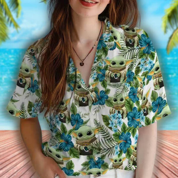 Jacksonville Jaguars Hawaiian Shirt Tropical Yoda Green Design 4