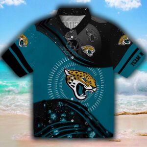Jacksonville Jaguars Teal Black Hawaiian Football Shirt for Fans 1