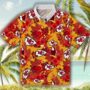 Kansas City Chiefs Hawaiian Shirt Floral Toucan Red Design 1
