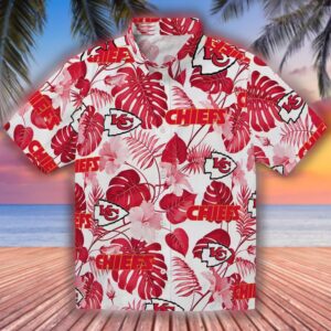 Kansas City Chiefs Hawaiian Shirt Red White Tropical Design 1