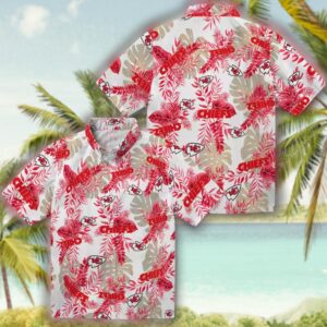 Kansas City Chiefs Hawaiian Shirt Red White Tropical Leaves Design 3