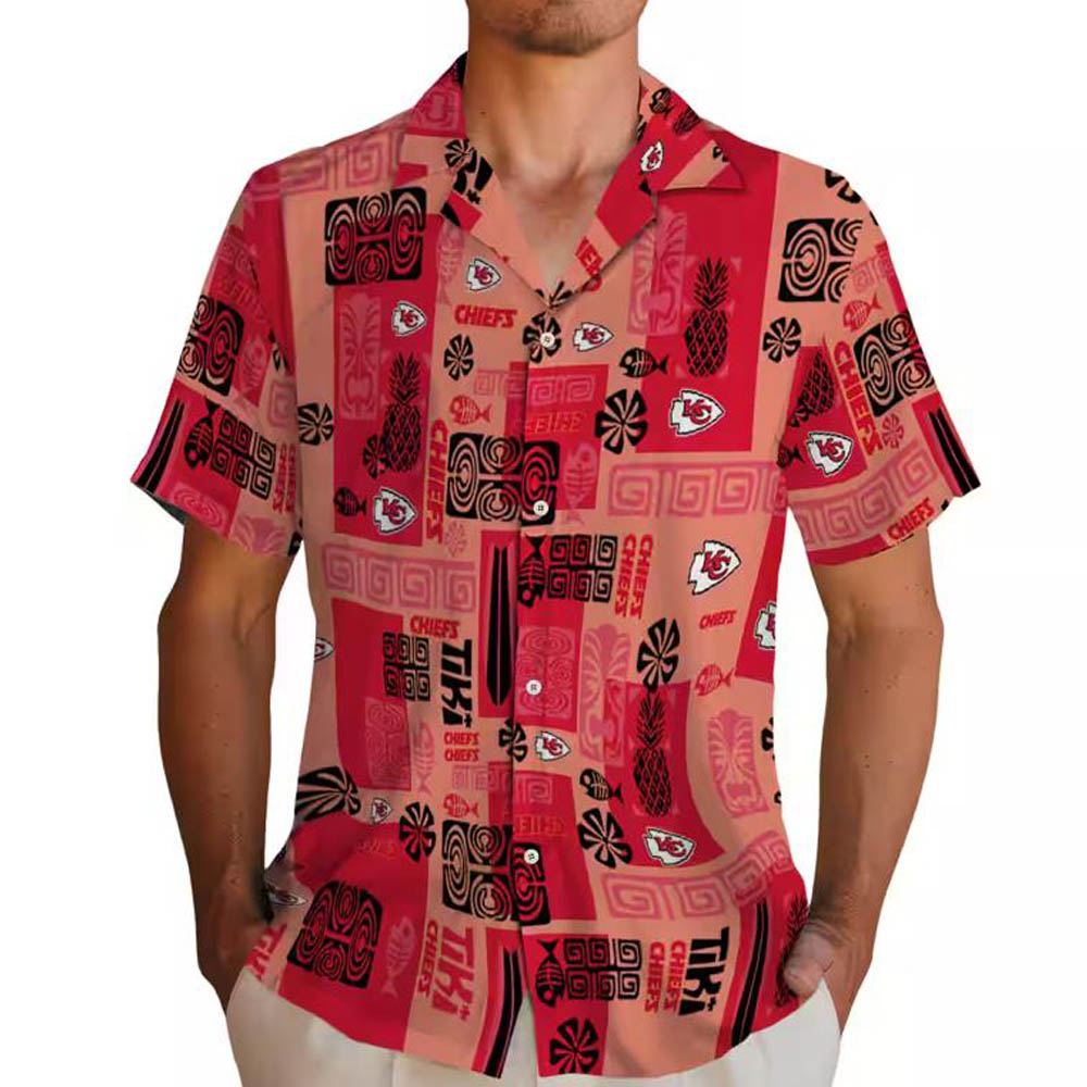 Kansas City Chiefs Tribal Red Hawaiian Shirt for Fans Kansas City Chiefs Tribal Red Hawaiian Shirt for Fans