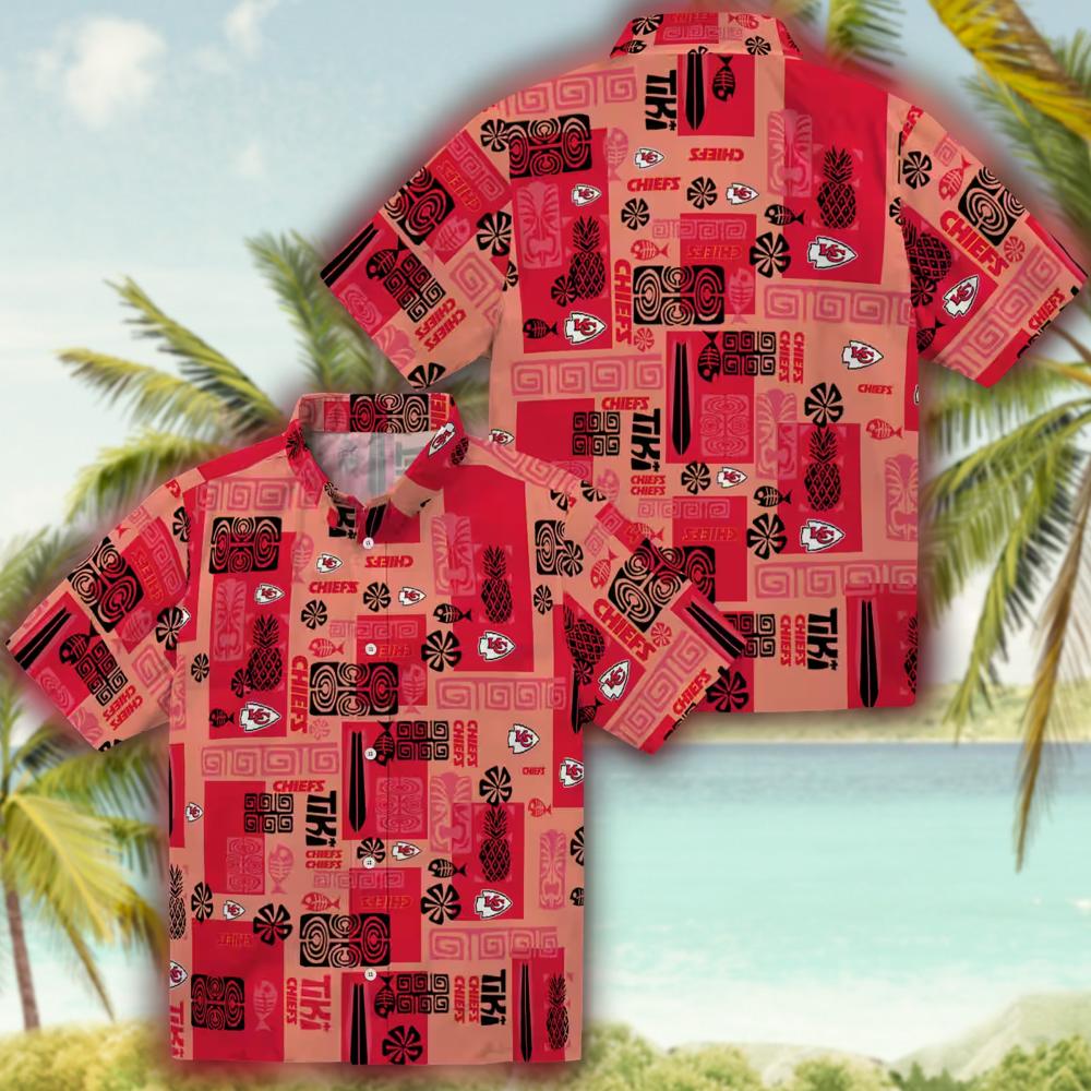 Kansas City Chiefs Tribal Red Hawaiian Shirt for Fans Kansas City Chiefs Tribal Red Hawaiian Shirt for Fans