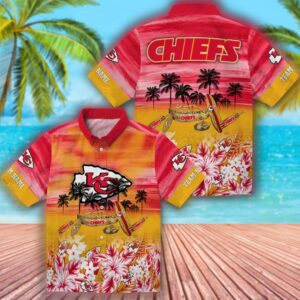 Kansas City Chiefs Tropical Canoe Hawaiian Shirt Red Design 3
