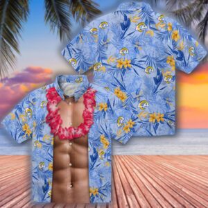 Los Angeles Rams Blue Hawaiian Shirt Chest Illusion Design 3
