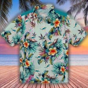 Miami Dolphins Green Tropical Hawaiian Shirt for Fans 1