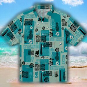 Miami Dolphins Tribal Aqua Hawaiian Shirt for Fans 1