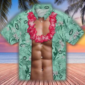 New York Jets Hawaiian Shirt Green Chest Illusion Design 1