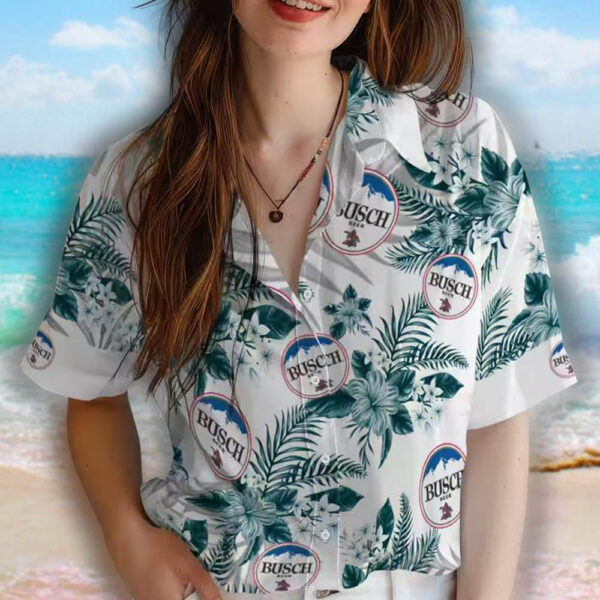 Philadelphia Eagles Hawaiian Shirt Green White Hibiscus Palm Leaves 4