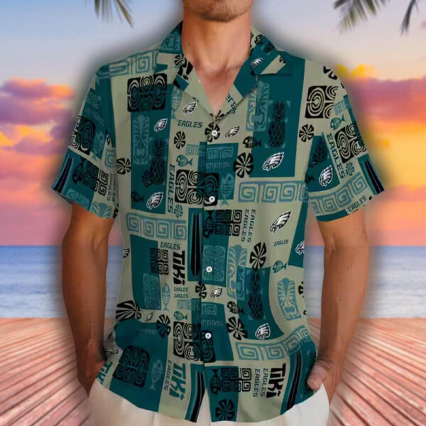 Philadelphia Eagles Tribal Green Hawaiian Shirt for Fans 2