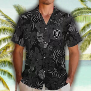 Las Vegas Raiders Black Hawaiian Shirt Jungle Vibes Design 2