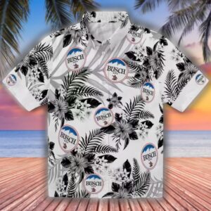 Las Vegas Raiders Hawaiian Shirt Black White Hibiscus Palm Design 1