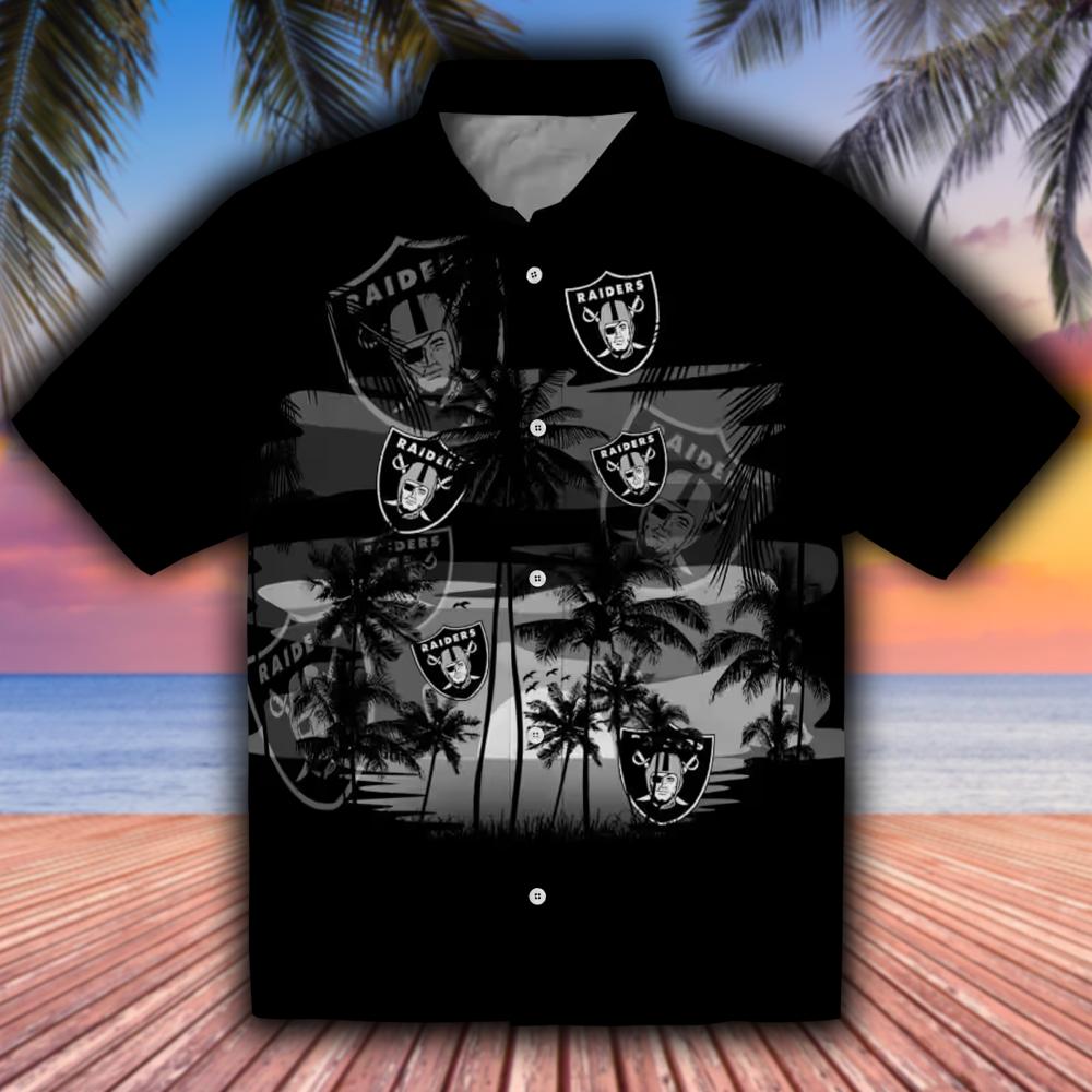Las Vegas Raiders Sunset Hawaiian Shirt Black Casual Design Las Vegas Raiders Sunset Hawaiian Shirt Black Casual Design