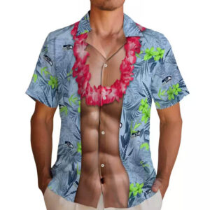 Seattle Seahawks Blue Hawaiian Shirt with Chest Illusion Design 2
