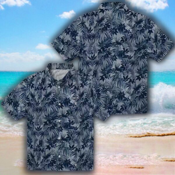 Seattle Seahawks Blue Hawaiian Shirt with Leafy Pattern 3