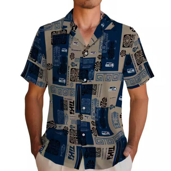 Seattle Seahawks Tribal Blue Hawaiian Shirt for Fans 2