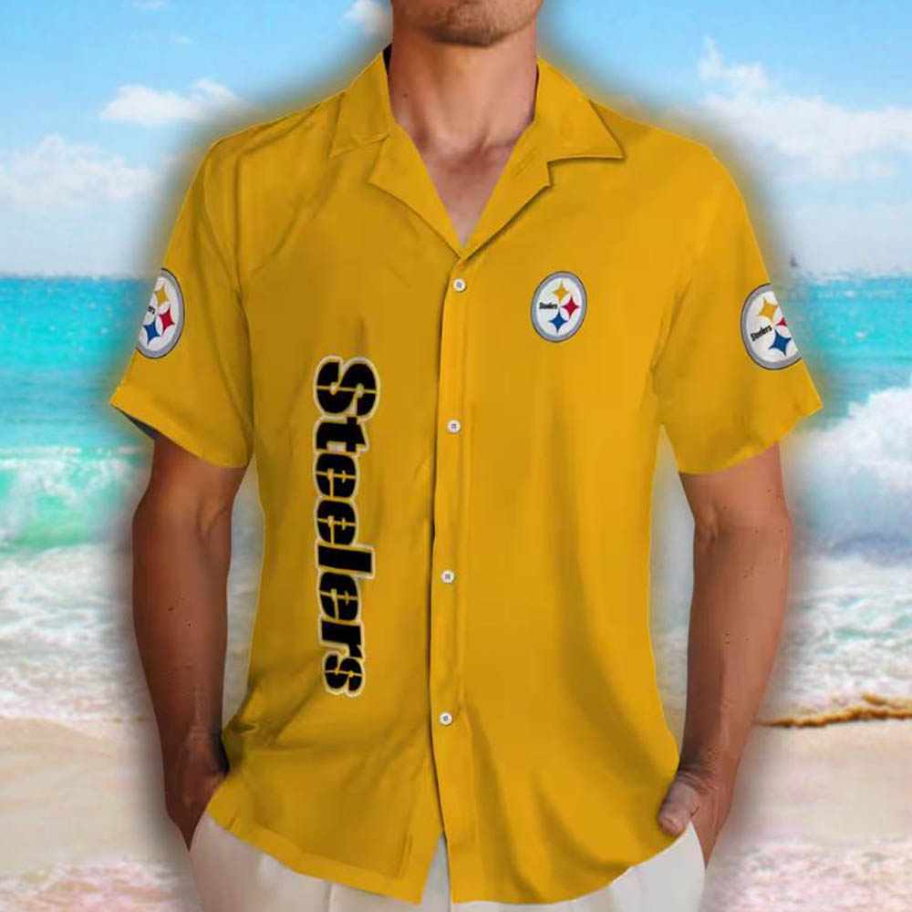 Pittsburgh Steelers Minion Hawaiian Shirt Gold Design Pittsburgh Steelers Minion Hawaiian Shirt Gold Design