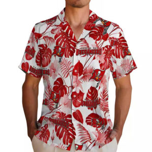 Tampa Bay Buccaneers Red White Hawaiian Tropical Shirt 2