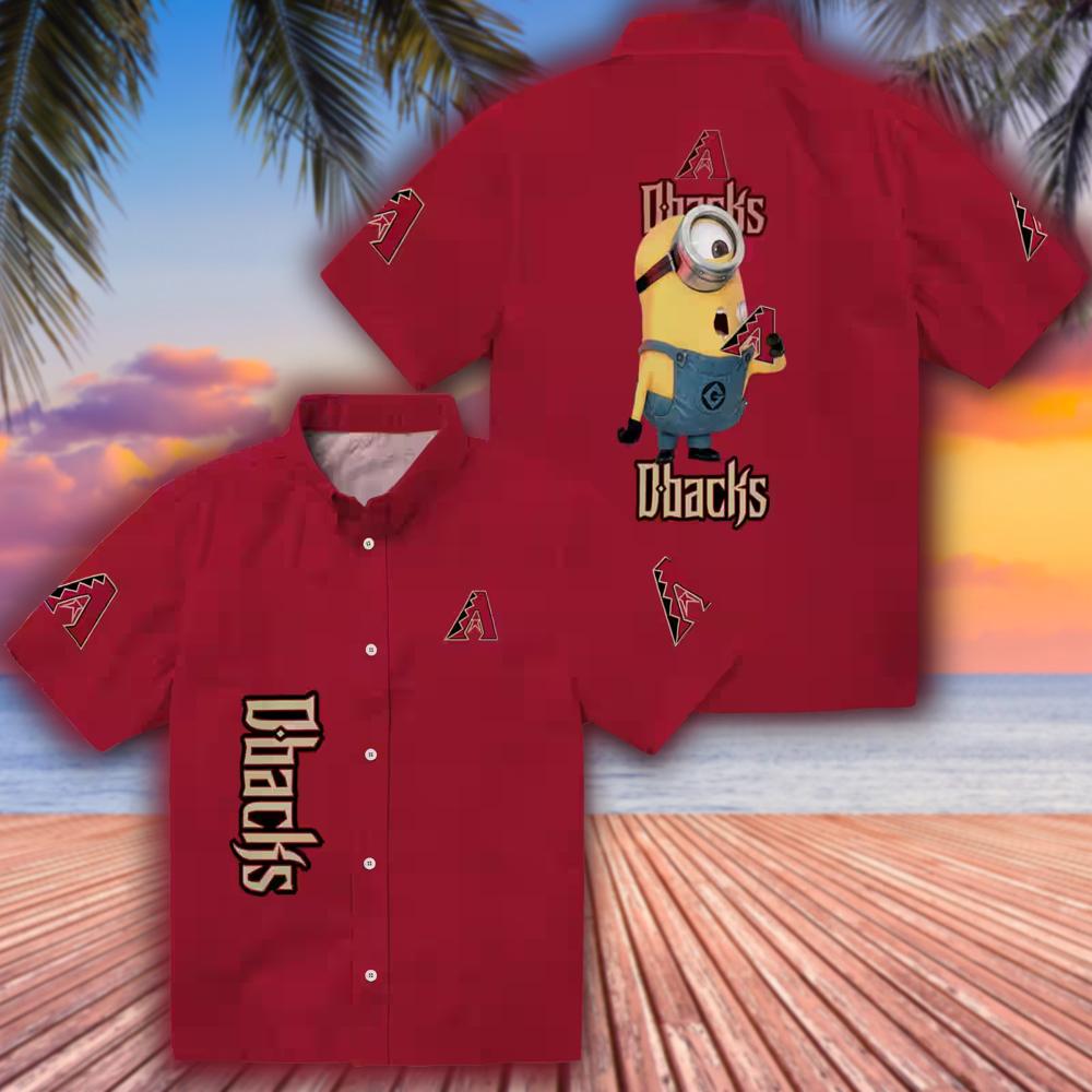 Arizona Diamondbacks Hawaiian Shirt Red Stuart Minion Design Arizona Diamondbacks Hawaiian Shirt Red Stuart Minion Design