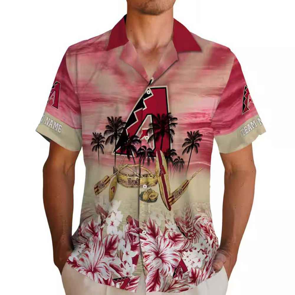 Arizona Diamondbacks Hawaiian Shirt Tropical Canoe Red Design Arizona Diamondbacks Hawaiian Shirt Tropical Canoe Red Design