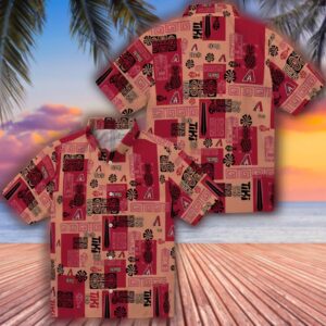Arizona Diamondbacks Tribal Hawaiian Shirt Red Fan Gear 3