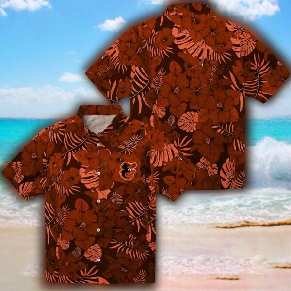 Baltimore Orioles Hawaiian Shirt Jungle Vibes Orange Design 3