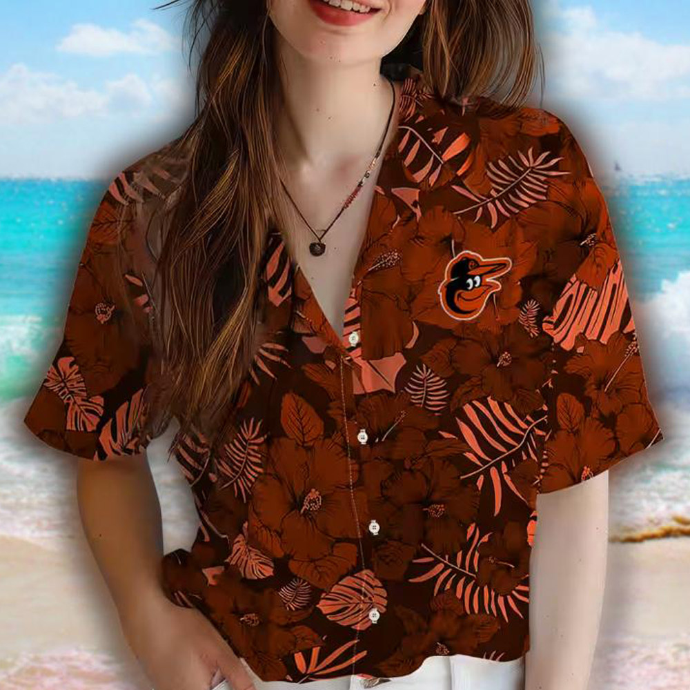 Baltimore Orioles Hawaiian Shirt Jungle Vibes Orange Design Baltimore Orioles Hawaiian Shirt Jungle Vibes Orange Design