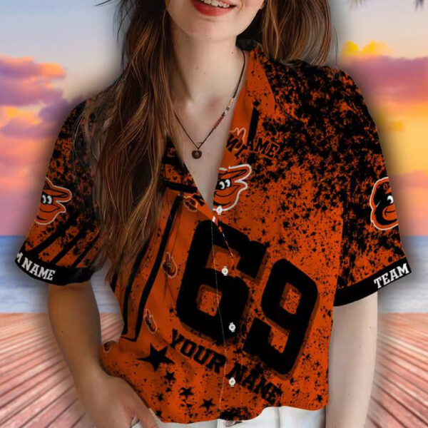 Baltimore Orioles Hawaiian Shirt Personalized Orange Star Stripes Design 4
