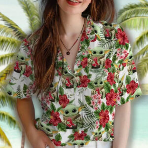 Boston Red Sox Hawaiian Shirt Tropical Yoda Green Design 4