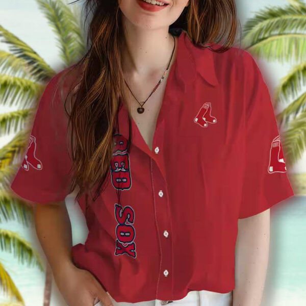 Boston Red Sox Minion Hawaiian Shirt Red Stuart Design 4