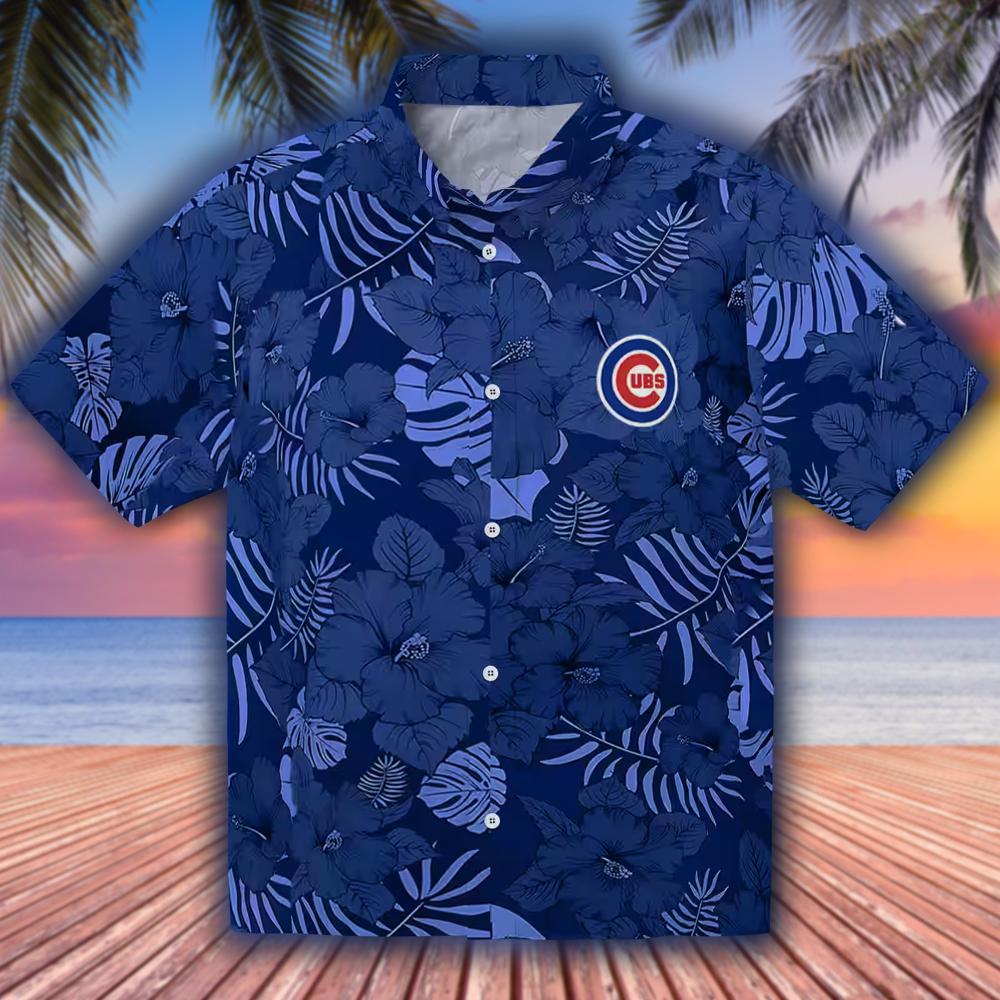 Chicago Cubs Hawaiian Shirt Jungle Vibes Blue Fan Apparel Chicago Cubs Hawaiian Shirt Jungle Vibes Blue Fan Apparel
