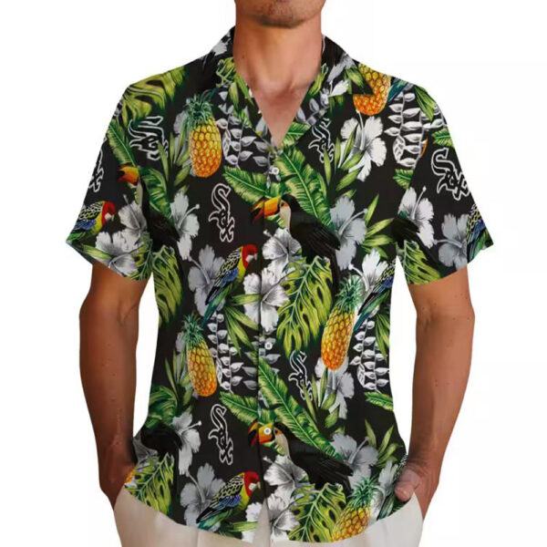 Chicago White Sox Tropical Toucan Hawaiian Shirt Black Green 2