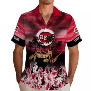 Cincinnati Reds Hawaiian Shirt Tropical Canoe Design Personalized 2