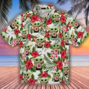 Cincinnati Reds Yoda Green Hawaiian Shirt Tropical Design 1